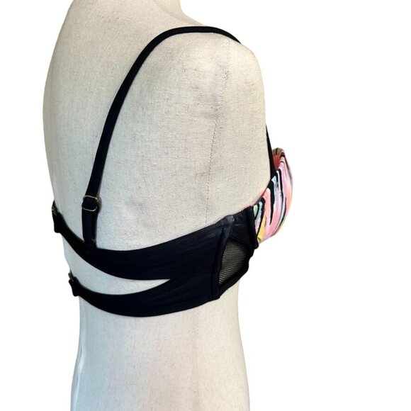 Xhilaration Push Up Underwire Bikini Swimsuit Top Medium Pastel Abstract Mesh - Picture 3 of 9